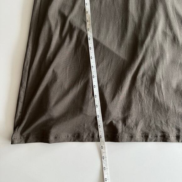 Garnet Hill Tencel Blend Draped Tie Front Short Sleeve Maxi Grey Brown Dress M - Picture 10 of 10